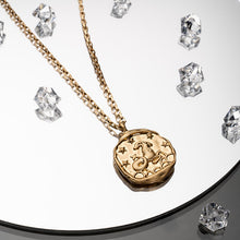 Load image into Gallery viewer, Vintage Gold Plated Carved Zodiac Constellation Necklace