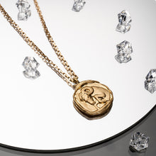 Load image into Gallery viewer, Vintage Gold Plated Carved Zodiac Constellation Necklace