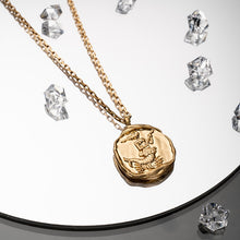 Load image into Gallery viewer, Vintage Gold Plated Carved Zodiac Constellation Necklace