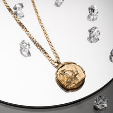 Load image into Gallery viewer, Vintage Gold Plated Carved Zodiac Constellation Necklace