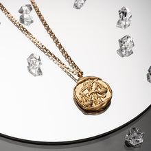 Load image into Gallery viewer, Vintage Gold Plated Carved Zodiac Constellation Necklace