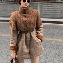 Load image into Gallery viewer, Vintage Turtleneck Batwing Knitted Shawl Jacket