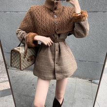Load image into Gallery viewer, Vintage Turtleneck Batwing Knitted Shawl Jacket