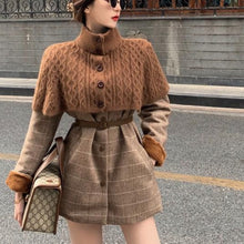 Load image into Gallery viewer, Vintage Turtleneck Batwing Knitted Shawl Jacket