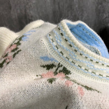 Load image into Gallery viewer, Vintage Knit Floral Ruffle Sweater