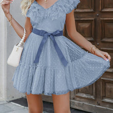Load image into Gallery viewer, Polka Dot Tulle Ruffle Sweet Mini Dress