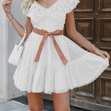 Load image into Gallery viewer, Polka Dot Tulle Ruffle Sweet Mini Dress