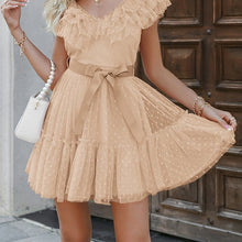 Load image into Gallery viewer, Polka Dot Tulle Ruffle Sweet Mini Dress