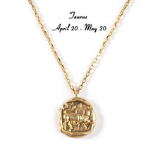 Load image into Gallery viewer, Vintage Gold Plated Carved Zodiac Constellation Necklace