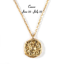 Load image into Gallery viewer, Vintage Gold Plated Carved Zodiac Constellation Necklace