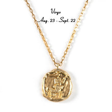 Load image into Gallery viewer, Vintage Gold Plated Carved Zodiac Constellation Necklace