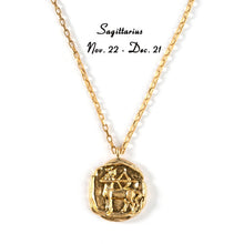Load image into Gallery viewer, Vintage Gold Plated Carved Zodiac Constellation Necklace