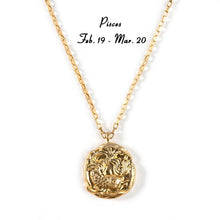 Load image into Gallery viewer, Vintage Gold Plated Carved Zodiac Constellation Necklace