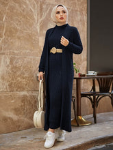 Load image into Gallery viewer, Two Piece Modest Knitwear Dress Cardigan Set