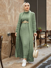 Load image into Gallery viewer, Two Piece Modest Knitwear Dress Cardigan Set