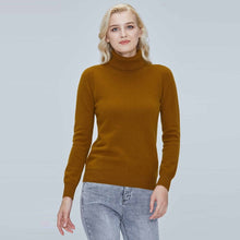 Load image into Gallery viewer, 100% Merino Knitted Soft Wool Turtleneck Sweater
