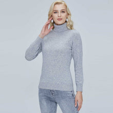 Load image into Gallery viewer, 100% Merino Knitted Soft Wool Turtleneck Sweater