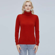 Load image into Gallery viewer, 100% Merino Knitted Soft Wool Turtleneck Sweater