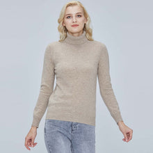 Load image into Gallery viewer, 100% Merino Knitted Soft Wool Turtleneck Sweater