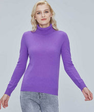 Load image into Gallery viewer, 100% Merino Knitted Soft Wool Turtleneck Sweater