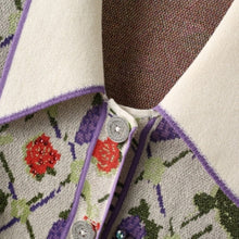 Load image into Gallery viewer, Vintage Grape Jacquard Knitted Pullover Cardigan