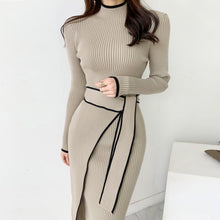 Load image into Gallery viewer, Designer Knitted Bodycon Sweater Dress