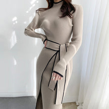 Load image into Gallery viewer, Designer Knitted Bodycon Sweater Dress