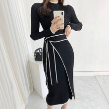 Load image into Gallery viewer, Designer Knitted Bodycon Sweater Dress