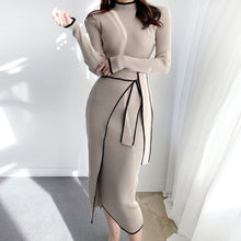Load image into Gallery viewer, Designer Knitted Bodycon Sweater Dress