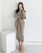 Load image into Gallery viewer, Designer Knitted Bodycon Sweater Dress