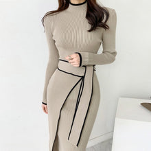 Load image into Gallery viewer, Designer Knitted Bodycon Sweater Dress