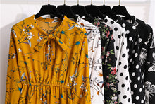 Load image into Gallery viewer, Vintage Riviera Floral Chiffon Shirt Dress