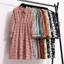 Load image into Gallery viewer, Vintage Riviera Floral Chiffon Shirt Dress