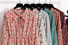 Load image into Gallery viewer, Vintage Riviera Floral Chiffon Shirt Dress