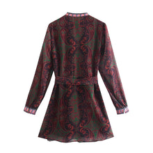Load image into Gallery viewer, Ethnic Vintage Paisley Blouse Mini Dress