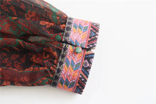Load image into Gallery viewer, Ethnic Vintage Paisley Blouse Mini Dress