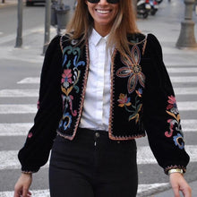 Load image into Gallery viewer, Vintage Velvet Bohemian Embroidery Jacket