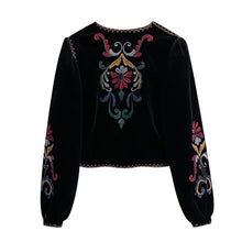 Load image into Gallery viewer, Vintage Velvet Bohemian Embroidery Jacket