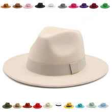 Load image into Gallery viewer, Panama Fedora Wide Brim Ribbon Band Hat | +20 Colours