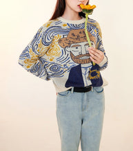 Load image into Gallery viewer, Vintage Artsy Van Gogh Pullover Sweater - Pretty Fashionation