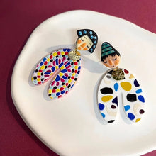 Load image into Gallery viewer, Colorful Artistic Face Statement Earrings
