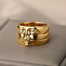 Load image into Gallery viewer, Vintage Face Rings Set Gold Plated
