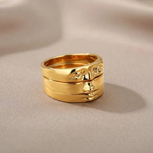 Load image into Gallery viewer, Vintage Face Rings Set Gold Plated
