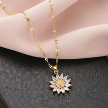 Load image into Gallery viewer, Gold Plated Sunflower Pendant Necklace
