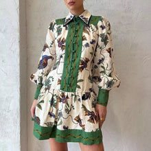 Load image into Gallery viewer, Floral Botanical Lantern Sleeve Dress
