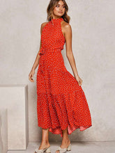 Load image into Gallery viewer, Sweet Polka Dot Halter Strapless Maxi Dress
