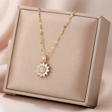 Load image into Gallery viewer, Gold Plated Sunflower Pendant Necklace
