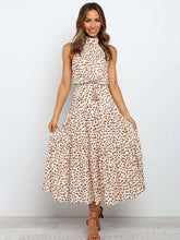 Load image into Gallery viewer, Sweet Polka Dot Halter Strapless Maxi Dress
