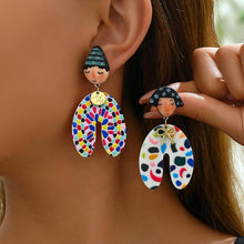 Load image into Gallery viewer, Colorful Artistic Face Statement Earrings
