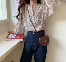 Load image into Gallery viewer, Vintage Floral Ruffles Chiffon Blouse

